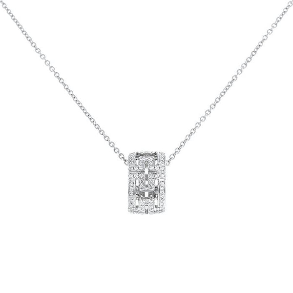 <ORIELL>PARENTESI NECKLACE SILVER DIAMOND