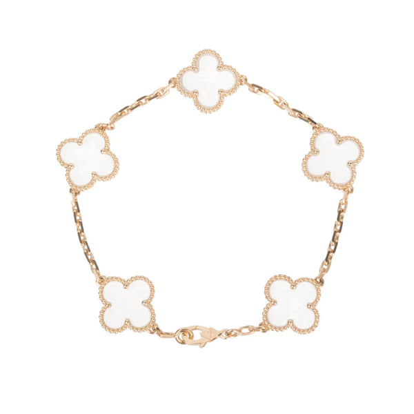 <ORIELL>CLOVER 5 MOTIF ROCK CRYSTAL BRACELET