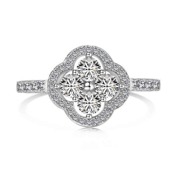 <ORIELL>Four Leaf Clover Flower Design Ring