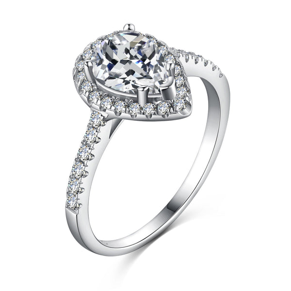 <oriell>1.0カラットの豪華な輝くウォータードロップ型の結婚指輪</oriell>