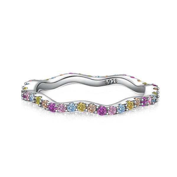 <ORIELL>Dainty Colorful Round Cut Party Ring