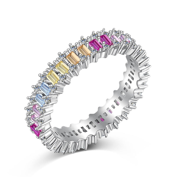 <ORIELL>Splashy Ornate Emerald Cut Cocktail Ring