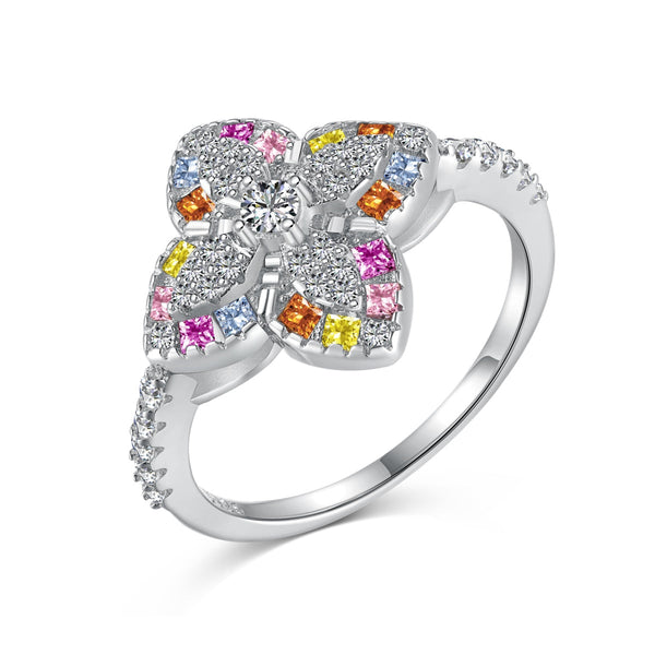 <oriell>豪華なカラフルな花の形のバンケットリング</oriell>