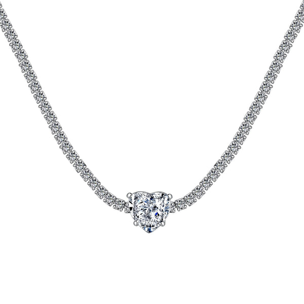 <oriell>2.0カラットの輝くテニスハートカットネックレス</oriell>