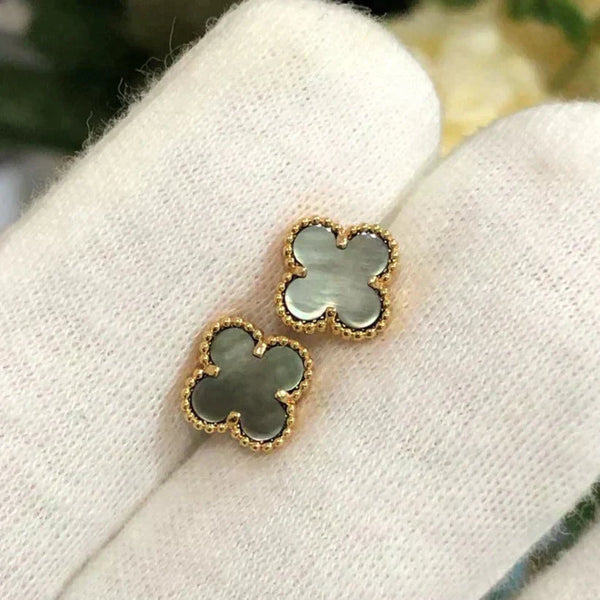 <ORIELL>CLOVER MINI 9.5MM GRAY MOP EARRINGS