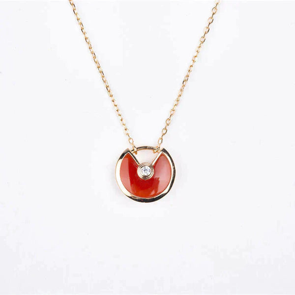 <ORIELL>AMULETTE GOLD CARNELIAN ONYX NECKLACE