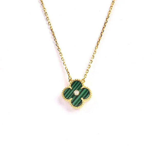 <ORIELL>CLOVER 15MM DIAMOND TURQUOISE NECKLACE