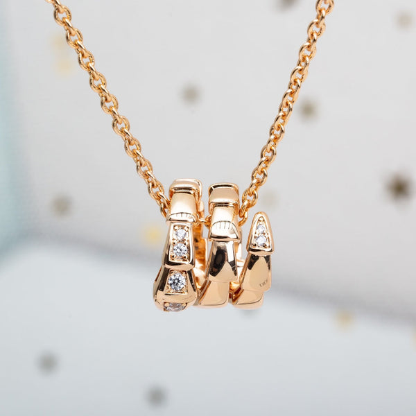 <ORIELL>SERPENTI PINK GOLD NECKLACE DIAMOND