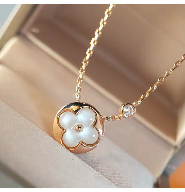 <ORIELL>SUN MOP GOLD 1 DIAMOND NECKLACE
