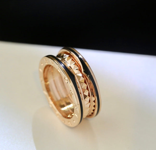 <ORIELL>ZERO 1 PINK GOLD BLACK CERAMIC RING