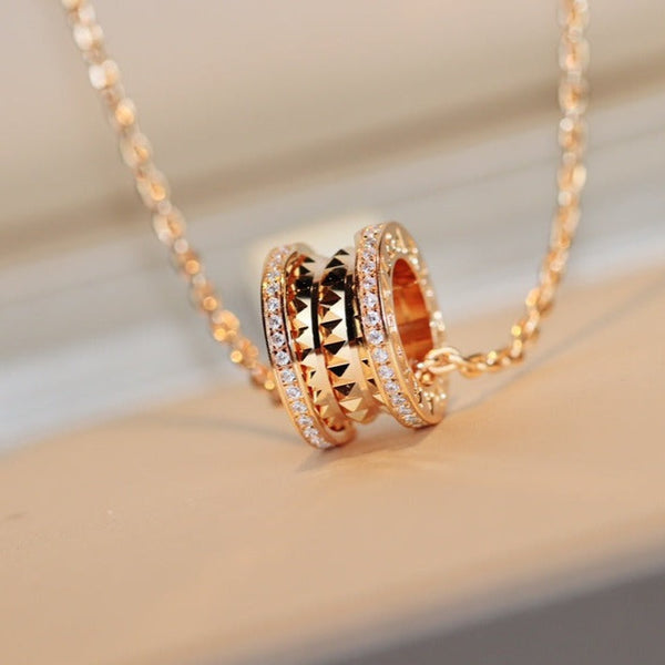 <ORIELL>ZERO 1 ROCK PEDANT PINK GOLD NECKLACE