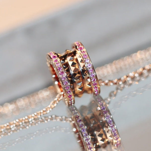 <ORIELL>ZERO 1 ROCK PINK GOLD PINK DIAMOND NECKLACE