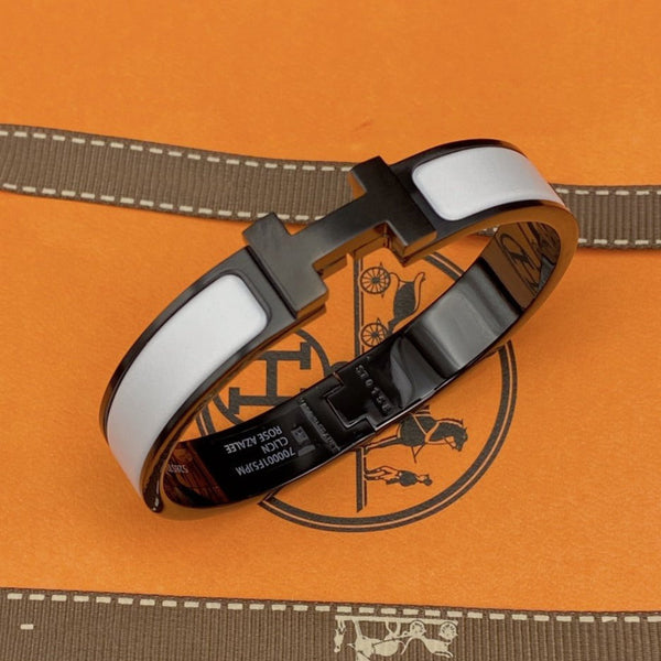 <ORIELL>H BRACELET 12MM BLACK WHITE CERAMIC