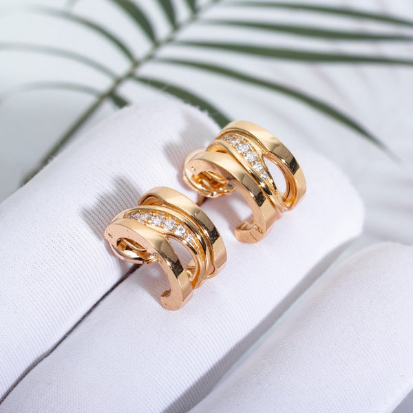 <ORIELL>ZERO 1 PINK GOLD DIAMONDS EARRINGS