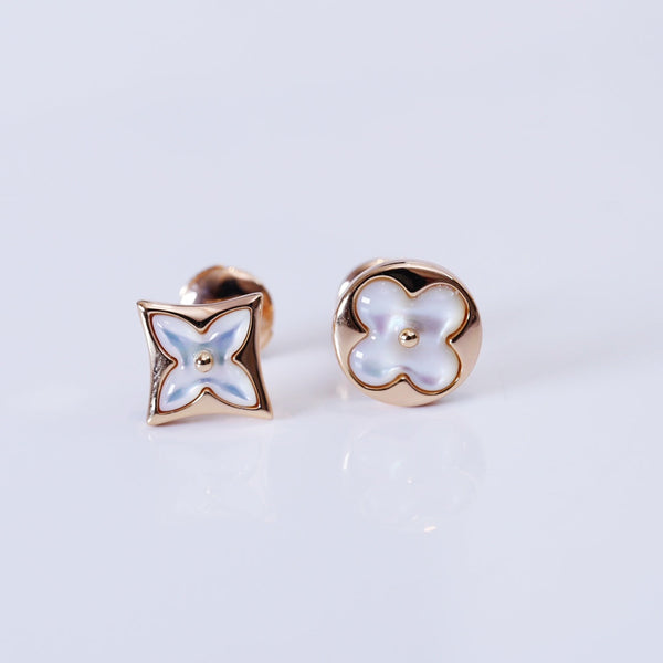 <ORIELL>STAR AND SUN PINK GOLD MOP STUD EARRINGS
