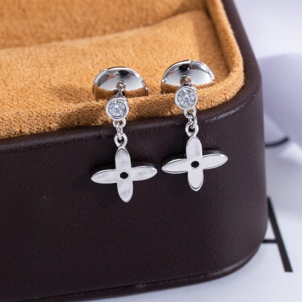 <ORIELL>VIDYLLE SILVER DIAMOND MINI DROP EARRINGS