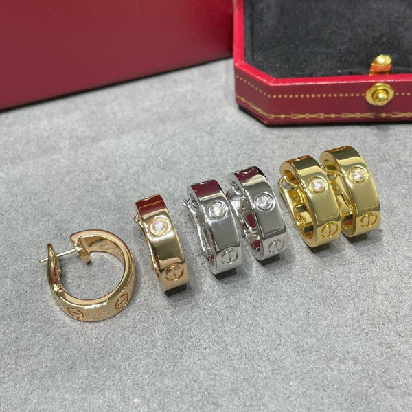 <ORIELL>LOVE 5.5MM 1 DIAMOND EARRINGS