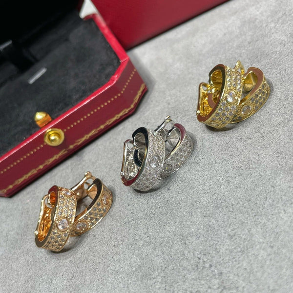 <ORIELL>LOVE 5.5MM DIAMOND PAVED EARRINGS