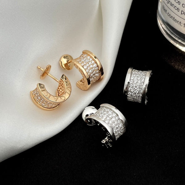 <ORIELL>ZERO 1 DIAMOND PAVED EARRINGS