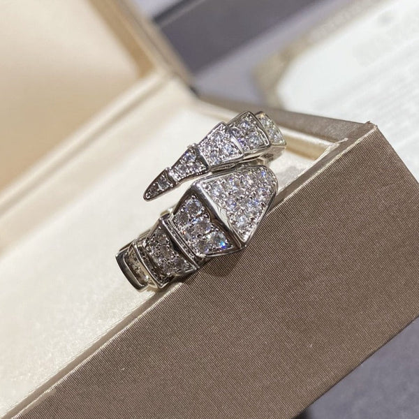 <ORIELL>SERPENTI LARGE RING SILVER DIAMOND PAVED