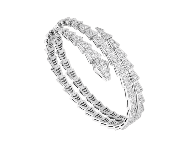 <ORIELL>SERPENTI BRACELET SILVER DIAMOND DOUBLE ROW