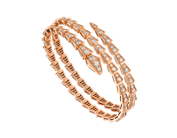 <ORIELL>SERPENTI BRACELET ROSE GOLD DIAMOND DOUBLE ROW