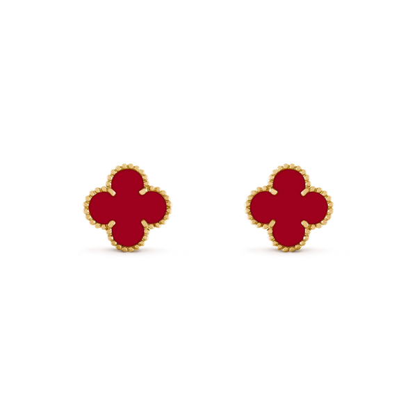 <ORIELL>CLOVER MEDIUM 1 MOTIFS CARNELIAN  EARRINGS