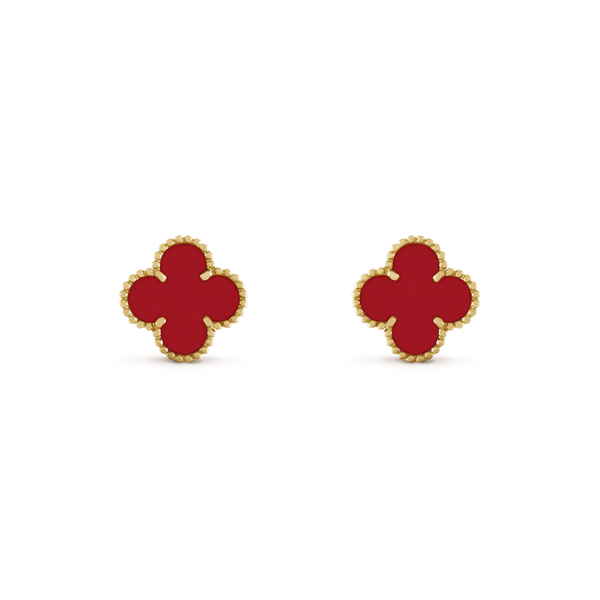 <ORIELL>CLOVER MINI 9.5MM CARNELIAN EARRINGS