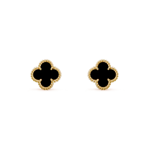 <ORIELL>CLOVER MINI 9.5MM BLACK MOP EARRINGS