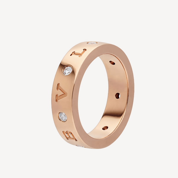 <ORIELL>ZERO 1 ESSENTIAL PINK GOLD BAND WITH DIAMONDS RING