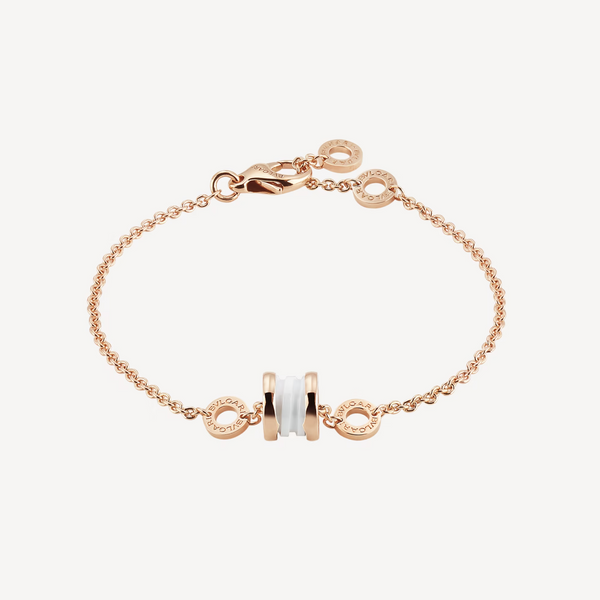 <ORIELL>ZERO 1 SOFT PINK GOLD AND WHITE CERAMIC BRACELET
