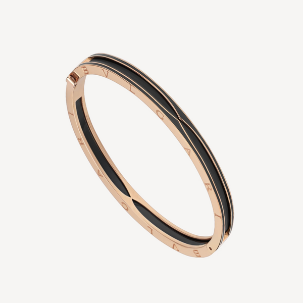 <ORIELL>ZERO 1 PINK GOLD WITH MATTE BLACK CERAMIC BRACELET