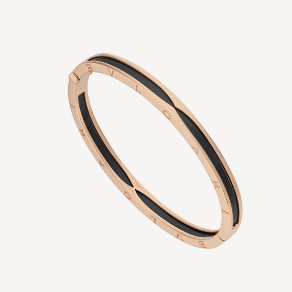 <ORIELL>ZERO 1 PINK GOLD WITH BLACK CERAMIC BRACELET