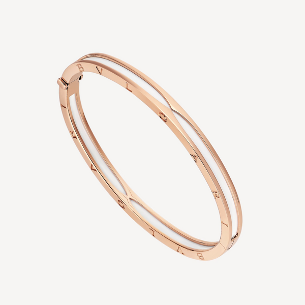 <ORIELL>ZERO 1 PINK GOLD WITH WHITE CERAMIC BRACELET
