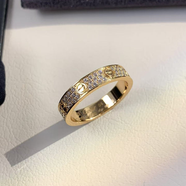 <ORIELL>LOVE RING 3.6MM DIAMOND PAVED