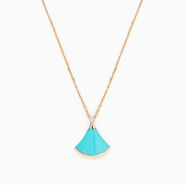 <ORIELL>DREAM NECKLACE TURQUOISE PINK GOLD