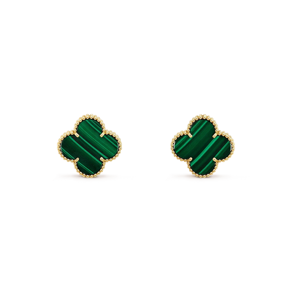 <ORIELL>CLOVER MINI 9.5MM MALACHITE  EARRINGS