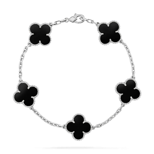 <oriell>Armband mit Onyx und Kleeblattmotiv 5 </oriell>
