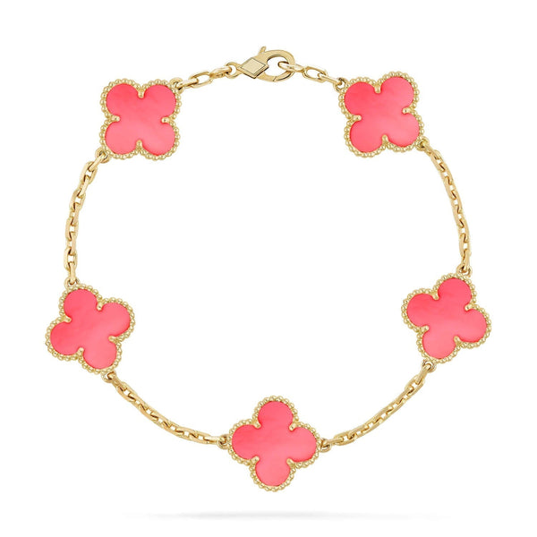 <ORIELL>CLOVER 5 PINK MOP BRACELET