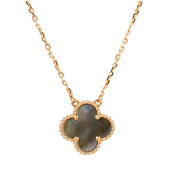 <ORIELL>CLOVER 15MM  GRAY MOTHER OF PEARL NECKLACE
