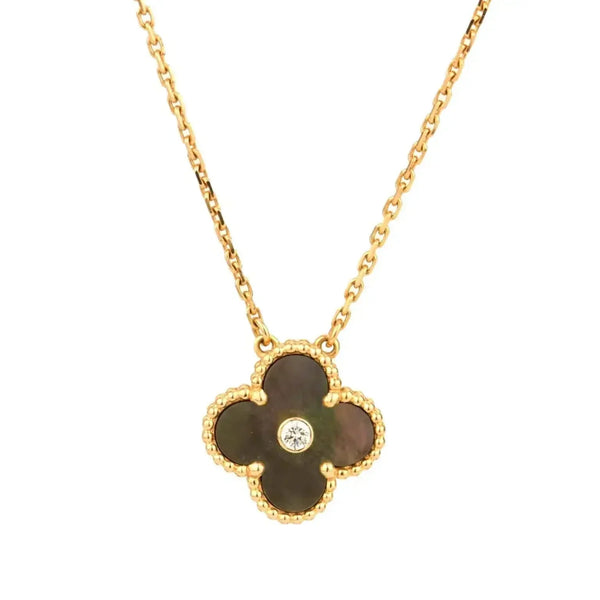 <ORIELL>CLOVER 15MM DIAMOND AND MOTHER-OF-GREY NECKLACE