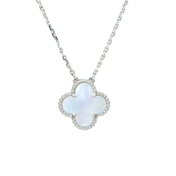 <ORIELL>CLOVER  15MM WHITE MOTHER-OF-PEARL SILVER