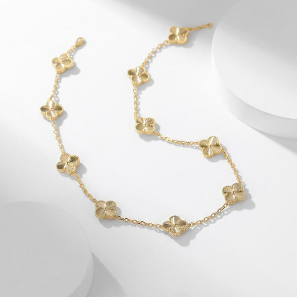 <ORIELL>CLOVER 10 MOTIFS LASER NECKLACE