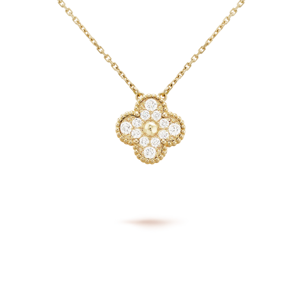 <ORIELL>CLOVER 15MM DIAMOND SINGLE FLOWER NECKLACE