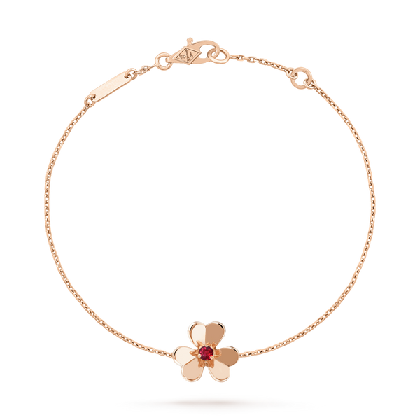 <ORIELL>FRIVOLE GOLD FLOWER PINK MALACHITE BRACELET