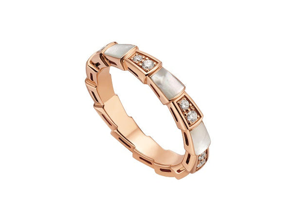 <ORIELL>SERPENTI RING PINK GOLD DIAMOND MOP 3MM