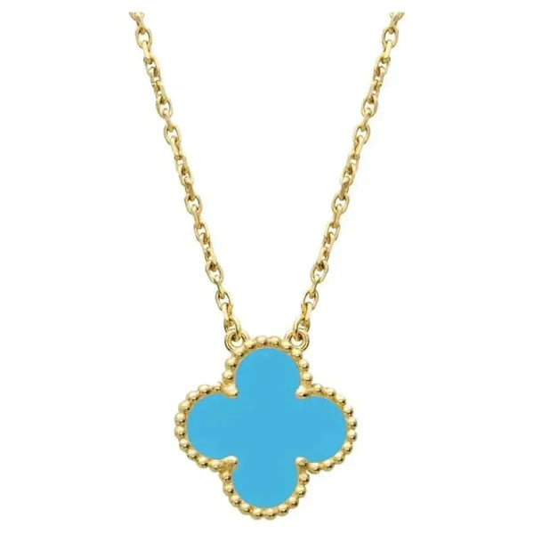 <ORIELL>CLOVER 15MM VINTAGE TURQUOISE NECKLACE