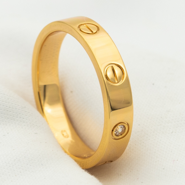 <ORIELL>LOVE RING 4MM 1 DIAMOND PINK GOLD