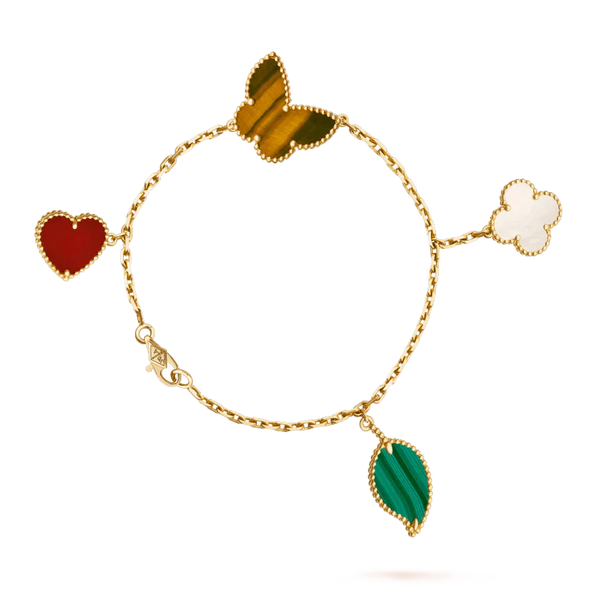 <ORIELL>LUCKY SPRING 5 MOTIF GOLD BRACELET