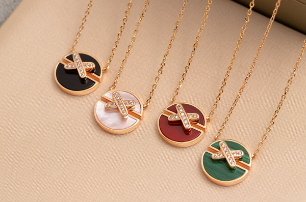<ORIELL>JEUX DE PINK GOLD DIAMOND NECKLACE